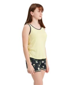 Pijama Inf/Juv Feminino Amarelo Estampa de Margaridas - Recco - 14105