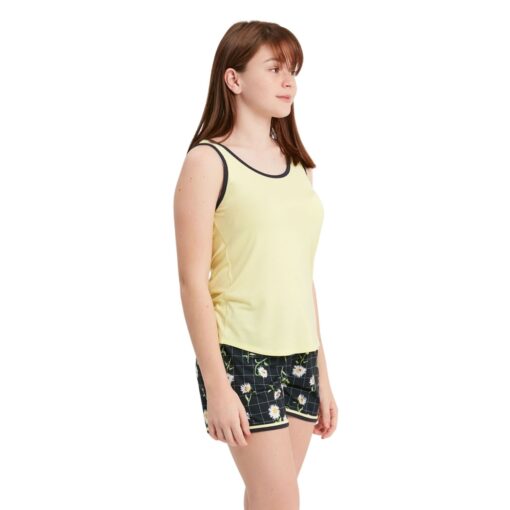 Pijama Inf/Juv Feminino Amarelo Estampa de Margaridas - Recco - 14105