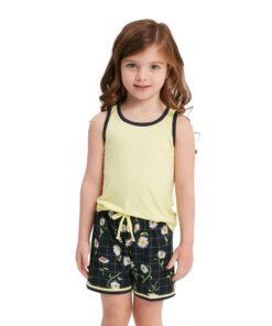 Pijama Inf/Juv Feminino Amarelo Estampa de Margaridas - Recco - 14105