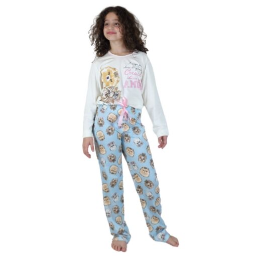 Pijama Feminino Infantil Cachorros Longo - Lua Encantada