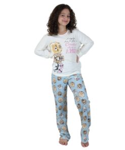 Pijama Feminino Infantil Cachorros Longo - Lua Encantada