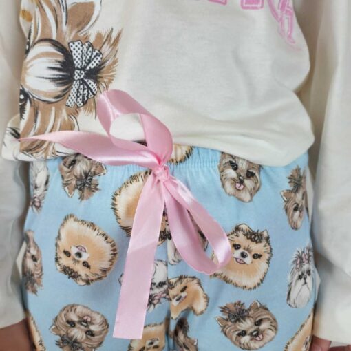 Pijama Feminino Infantil Cachorros Longo - Lua Encantada