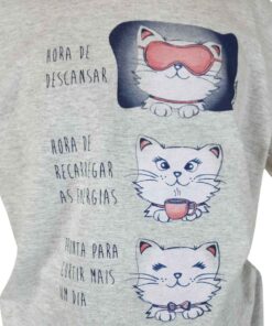 Pijama Feminino Infantil Gatos Longo - Lua Encantada