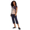 Pijama Capri Feminino Marinho Estampado em Liganete - Recco - 14251