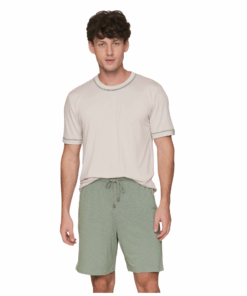 Pijama Curto Masculino Camiseta e Shorts Listrado Total Relax - Lua Luá